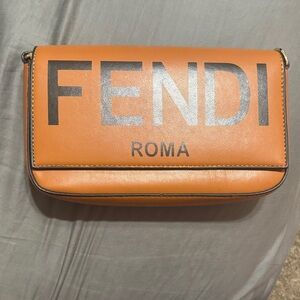 Inspired Cognac Clutch with Black Accents